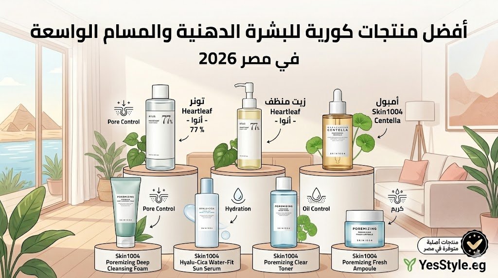 أفضل منتجات كورية للبشرة الدهنية والمسام الواسعة - YesStyle.eg