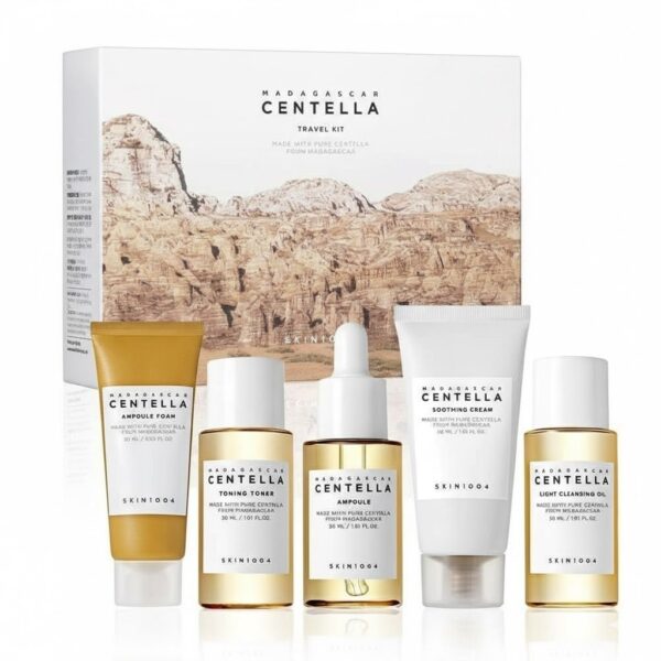 مجموعة السفر SKIN1004 Madagascar Centella Travel Kit للعناية المتكاملة بالبشرة