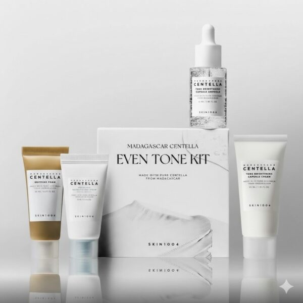 مجموعة تفتيح وتوحيد لون البشرة سكين 1004 إيفن تون SKIN1004 Madagascar Centella Even Tone Brightening Kit