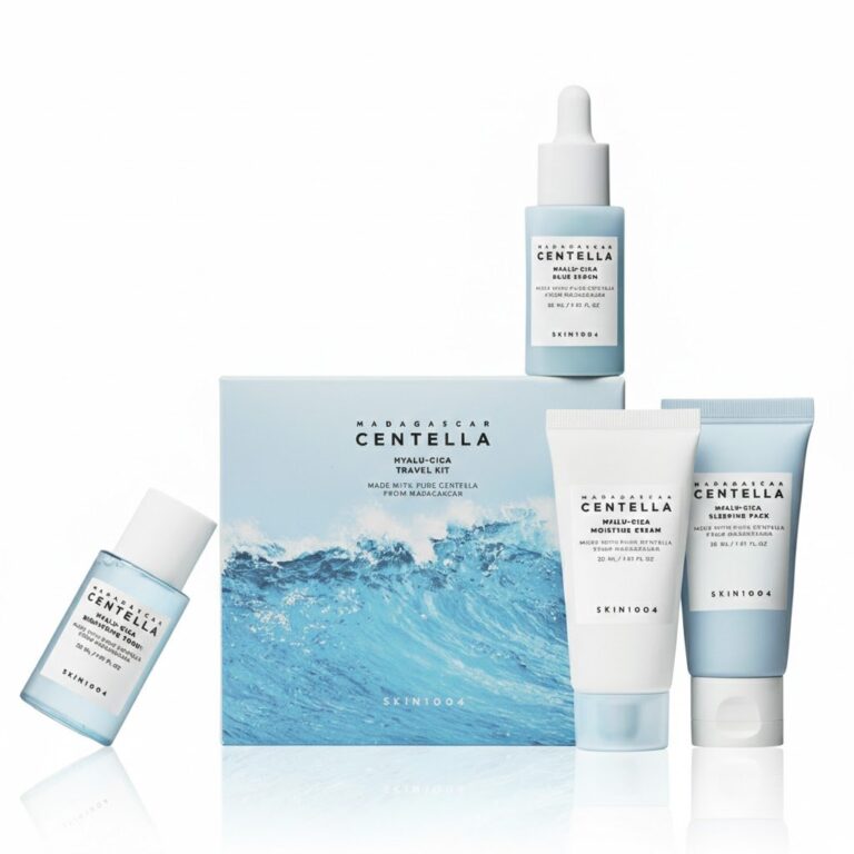 مجموعة السفر المرطبة هيالو-سيكا سكين 1004 للبشرة الجافة SKIN1004 Madagascar Centella Hyalu-Cica Travel Kit