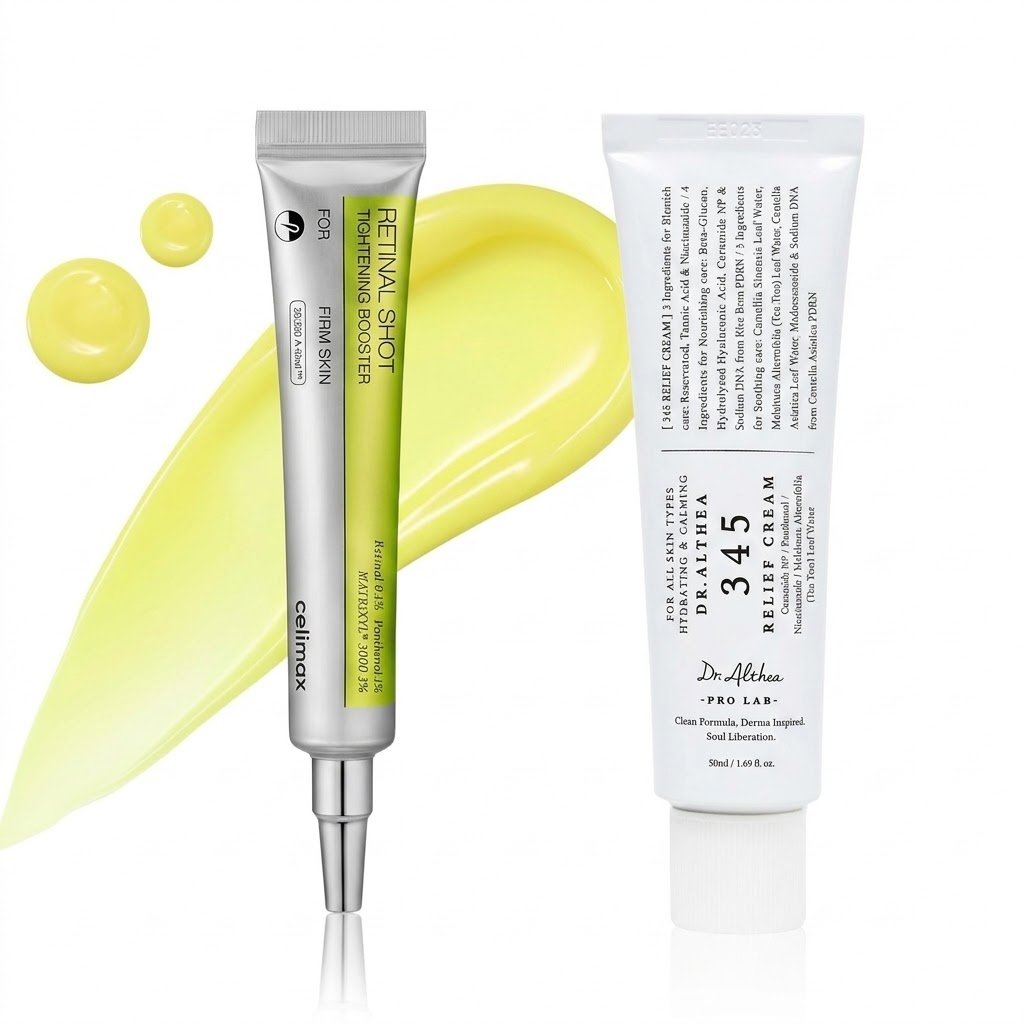 celimax-retinal-shot-dr-althea-345-relief-cream مجموعة التجديد والترميم: كريم Celimax Retinal Shot مع كريم Dr. Althea 345 لشد البشرة وعلاج المسام