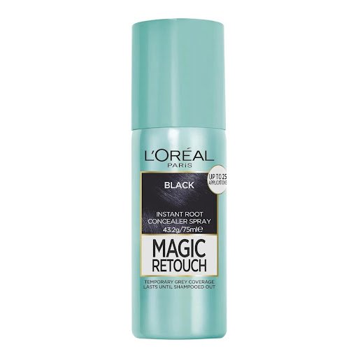 لوريال باريس ماجيك ريتوش سبراي فوري لإخفاء لون الشيب وتغطية الجذور (لون أسود) - 75 مل (L'Oréal Paris Magic Retouch Instant Root Concealer Spray - Black 75ml)